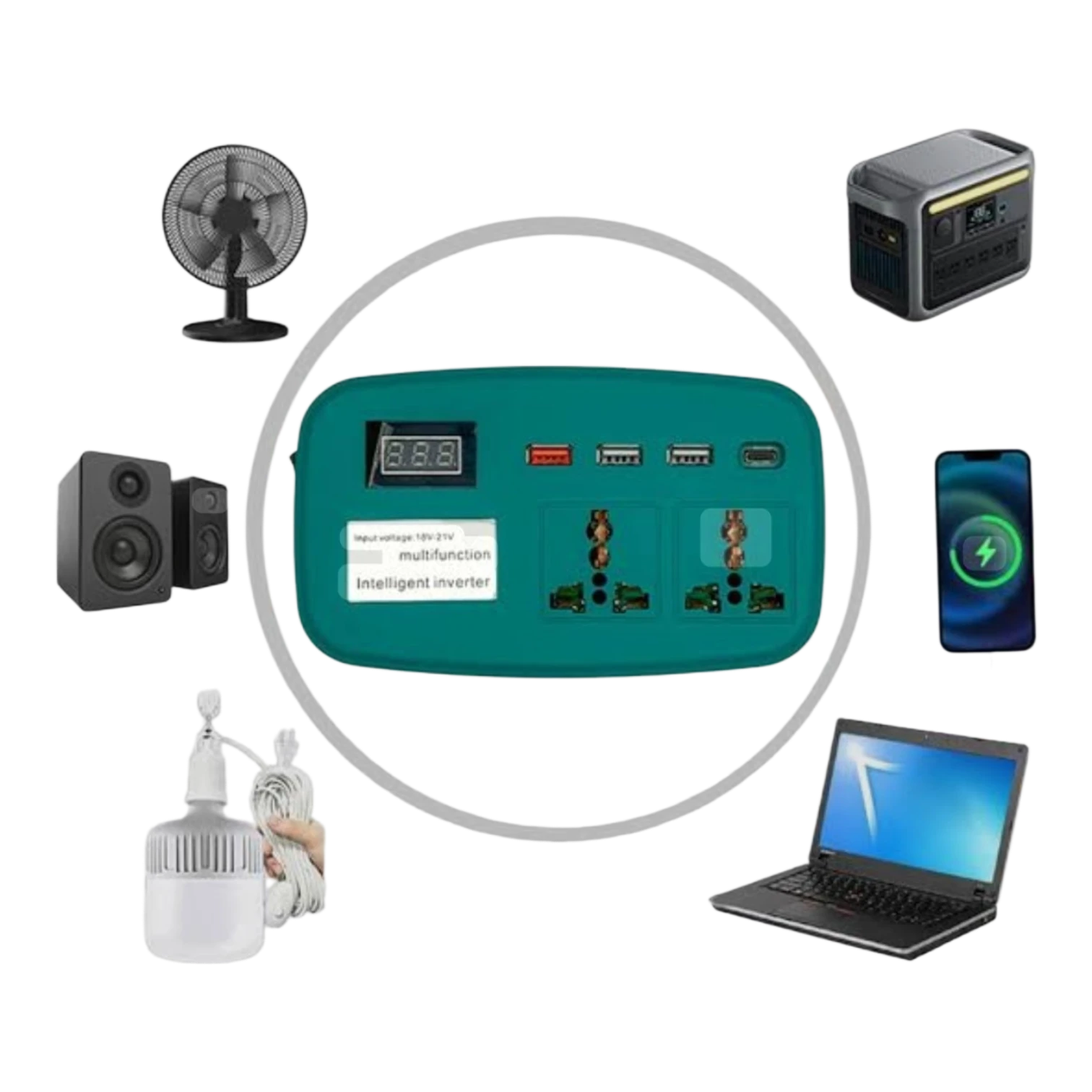 محول بطارية شاحن سيارة شاحن بيت محول منزلي USB
